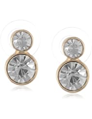 Napier "Scent of Flowers" Gold-Tone and Crystal Stud Earrings