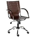 Dave Leather Chair - Brown/ Chrome