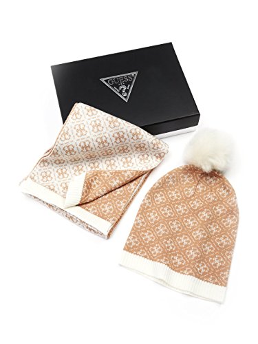 GUESS Women's 4-G Logo Beanie and Scarf Gift Set