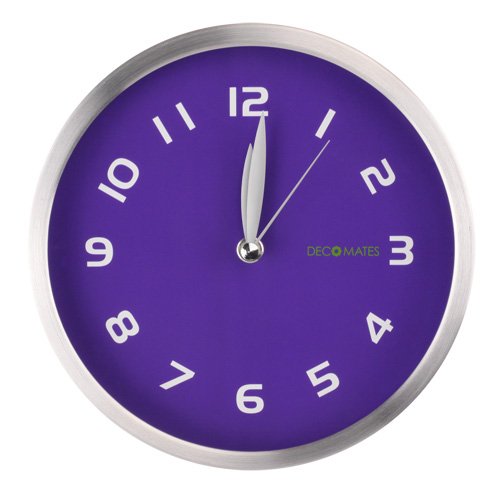 DecoMates Non-Ticking Silent Wall (Dark Purple)