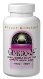 Ginkgo-24 Biloba Extract ( 120 Tabs 60 mg ) Source Naturals