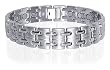 Stainless Steel Mens Magnetic Bracelet 8.5" Long with Fold over Clasps