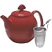 Chantal Teapot with Stainless Steel Infuser, 1-1/2-Quart Capacity, Apple Red, Tea for 4