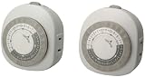 Woods 59419 Lamp and Appliance Timer with 2-Prong Outlet, 24-Hour, 2-Pack