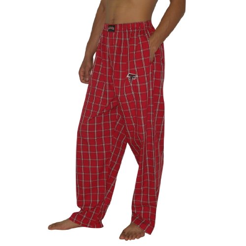 Mens NFL Atlanta Falcons Plaid Thermal Sleepwear / Pajama Pants - Red (Size: XL)
