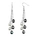 Black & White Silver Dangle Cultured Pearl Earrings
