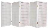 3ft. Window Pane Japanese Shoji Privacy Screen Room Divider - 5 Panel White