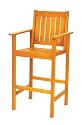 Achla OFC-06 Eucalyptus Chair Outdoor Bar Stool - Natural Oiled