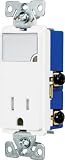 Cooper Wiring Devices TR7735W-BOX 3-Wire Receptacle Combo Nightlight with Tamper Resistant 2-Pole, White