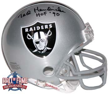 Ted Hendricks Autographed/Hand Signed Oakland Raiders Mini Helmet with HOF 90 Inscription