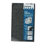 Chartpak 01020 - Press-On Vinyl Letters & Numbers, Self Adhesive, Black, 3/4h, 94/Pack-CHA01020
