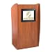 Oklahoma Sound 612-CH Basic Vision Podium with Digital Display, 24" Width x 46" Height x 21" Depth, Wild Cherry
