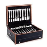 Review Jaf Gifts  / EBONY LEATHER FLATWARE CHEST - FLATWARE SET, BLACK LEATHER, EBONY COLLECTION