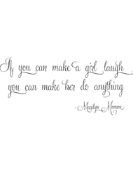 Home: If You Can Make a Girl Laugh You Can Make Her Do Anything Marilyn Monroe Wall Art Decal Sticker Home Decor - Monster Graphixx
