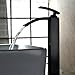 Aquafaucet Single Handle Oil Rubbed Bronze Square Waterfall Bathroom Vessel Sink Faucet Lavatory Mixer Taps Tall Spout