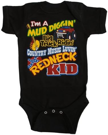 Toddler "Redneck Kid" Onesie - Black - 6 Months