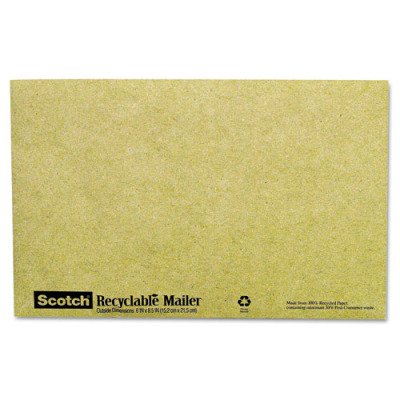 Recyclable Padded Mailer - #0, Green, 10/Pack(sold in packs of 3)
