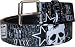 Black Skulls and Stars Printed Imitation Leather Belt