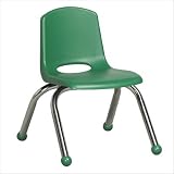 10" School Stack Chair With Chrome Legs Color: Green, Glide: Ball Glide 10" School Stack Chair With Chrome Legs Color: Green, Glide: Ball Glide