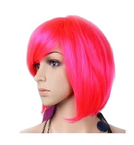 Students' Bob Feeling Cosplay Party Wig/ Halloween Wigs (Model: Jf010783) (Pink)