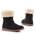 Damen Schuhe, STIEFEL, STIEFELETTEN BOOTS WARM GEF�TTERT, 864-50, Synthetik in hochwertiger Leder Optik