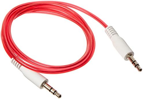 Stargazer Enterprises 3ft (Red) Stereo Auxiliary Audio Aux Cable Cord 3.5mm M/M (Red)