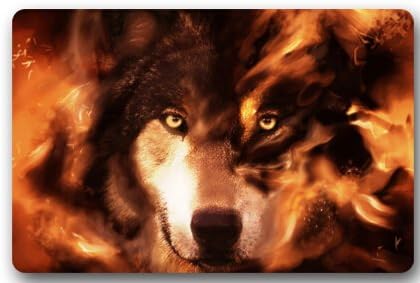 Fashionable Design Wolf Doormat,Indoor/Outdoor Floor Mat 23.6"(L) x 15.7"(W)