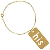 2" His Dog Tag On 9" Anklet, Gpe, Usa! In Gold