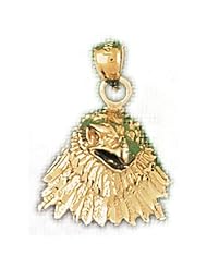 Dazzlers Solid 14 karats gold Eagle Head Charm Pendant Available in three colors from jewelsberry (weights: 2.5 grams only)