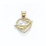 14K Dolphin in Heart Pendant - GH17153