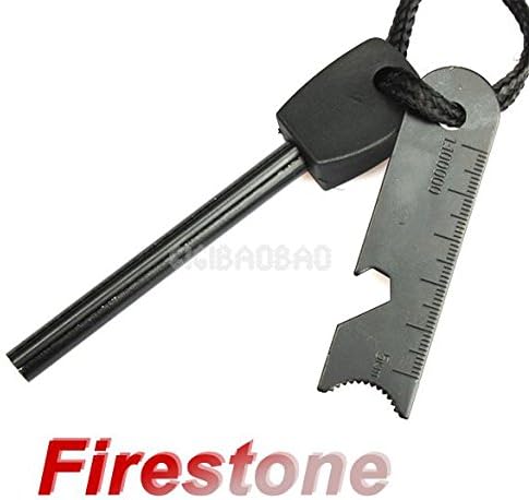 Survival Magnesium Flint Tooth Scraper Stone Fire Starter Lighter Kit