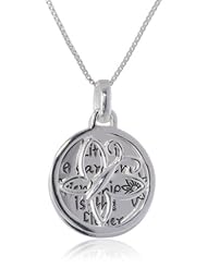 Sterling Silver "Life Is A Garden Friendship Is The Flower" Two-Piece Pendant Necklace with Butterfly, 18"