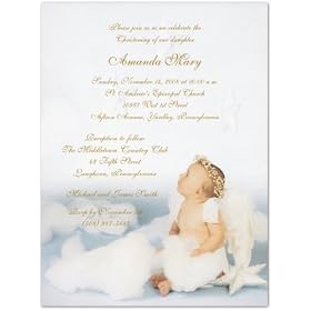 For Heaven's Sake Baptism Christening Invitations - Set of 20
