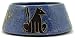 24 Oz. MARA COLLECTION Stoneware PUPPY DOG Pet FEEDING Or WATER Dish BOWL Abstract Dogs BLUE