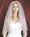 2 Tier White Fingertip Length Gold Beaded Bridal Wedding Veil