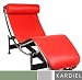 Le Corbusier Style LC4 Chaise Lounge, Red Aniline Leather