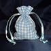 3x4 Cotton Gingham Wedding Favor Gift Bags/Pouches - Light Blue (10 Bags)