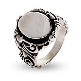 Ornate Scroll Design Sterling Silver Signet Ring