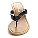 FASHION FOCUS KAVA-22 Women Casual Slip On Thong Toe Stacked Mid Wedge Sandals