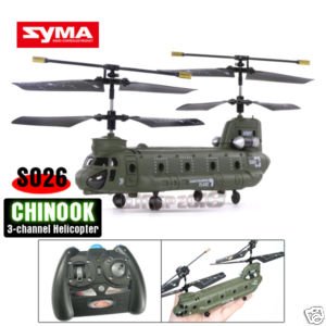 Syma S026 Micro Chinook Cargo Transport 3 CH Indoor Ready to Fly RC Remote Control Helicopter by 