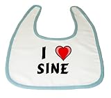 Baby Bib with I Love Sine (first name/surname/nickname) by Shopzeus