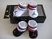 Nike Jordan Booties Girl Boy Baby Infant 0-6 Months with Jumpman Sign Black/Red and White/Red 2 Pairs One Set New
