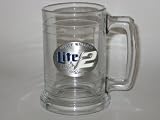 RUSTY WALLACE #2 15 ounce GLASS TANKARD MUG with Pewter Logo