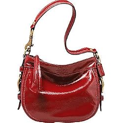 Coach Zoe Top Handle Pouch Bag 41869 Red Crimson Patent