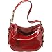 Coach Zoe Top Handle Pouch Bag 41869 Red Crimson Patent
