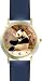 Photo Giant Panda or Panda Bear Animal - WATCHBUDDY&reg; DELUXE TWO-TONE THEME WATCH - Arabic Numbers - Blue Leather Strap-Women's Size-Small