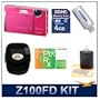 Fuji FINEPIX Z100fd 8MP Digital Camera (Shell Pink) Best-Selling Super-Savings Bundle