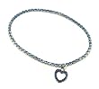 Anklet - A39 - Swarovski (tm) Crystal - Stretch ~ Lt. Sapphire with Heart Charm