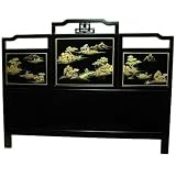 Lacquer Head Board in Black Size: Queen