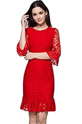 Round Neck Sheer Lace Cocktail Homecoming Dress/Party Dress/Wedding Dress 